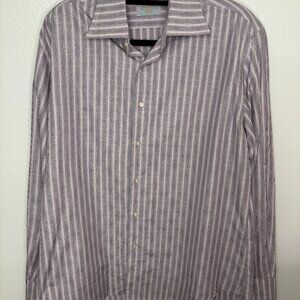 Ateseta Firenze Men's Swirls and Stripes Dress Shirt - Size 43/17